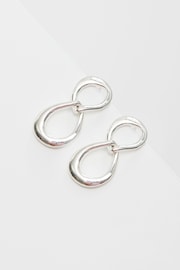 Simply Silver Silver Tone Polished Oval Link Drop Earrings - Image 2 of 3
