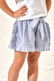 Angel & Rocket Blue Cleo Frill Broderie Shorts - Image 1 of 2