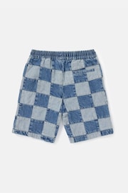 Angel & Rocket Blue Neil Patchwork Washed Denim Shorts - Image 6 of 7