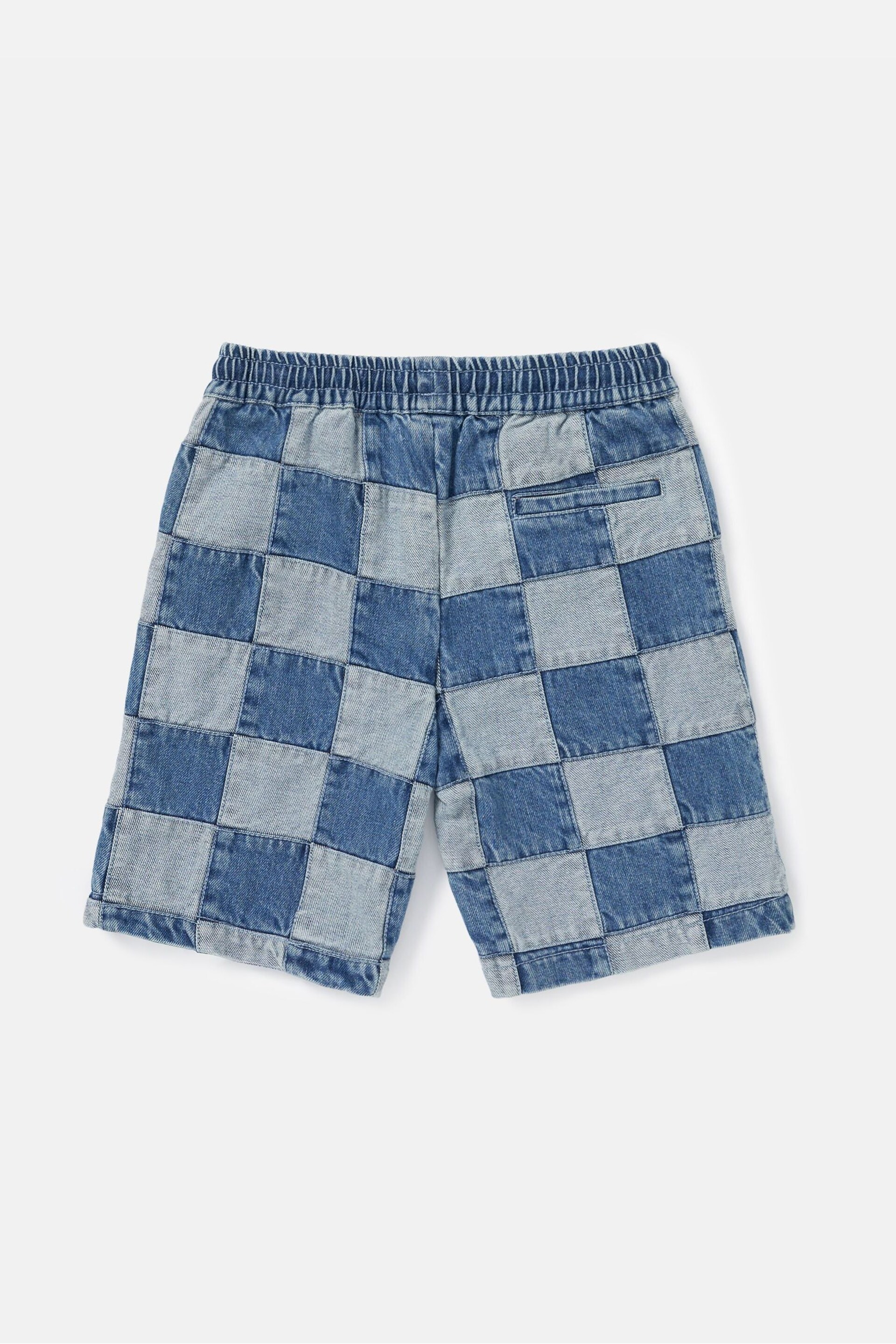 Angel & Rocket Blue Neil Patchwork Washed Denim Shorts - Image 6 of 7