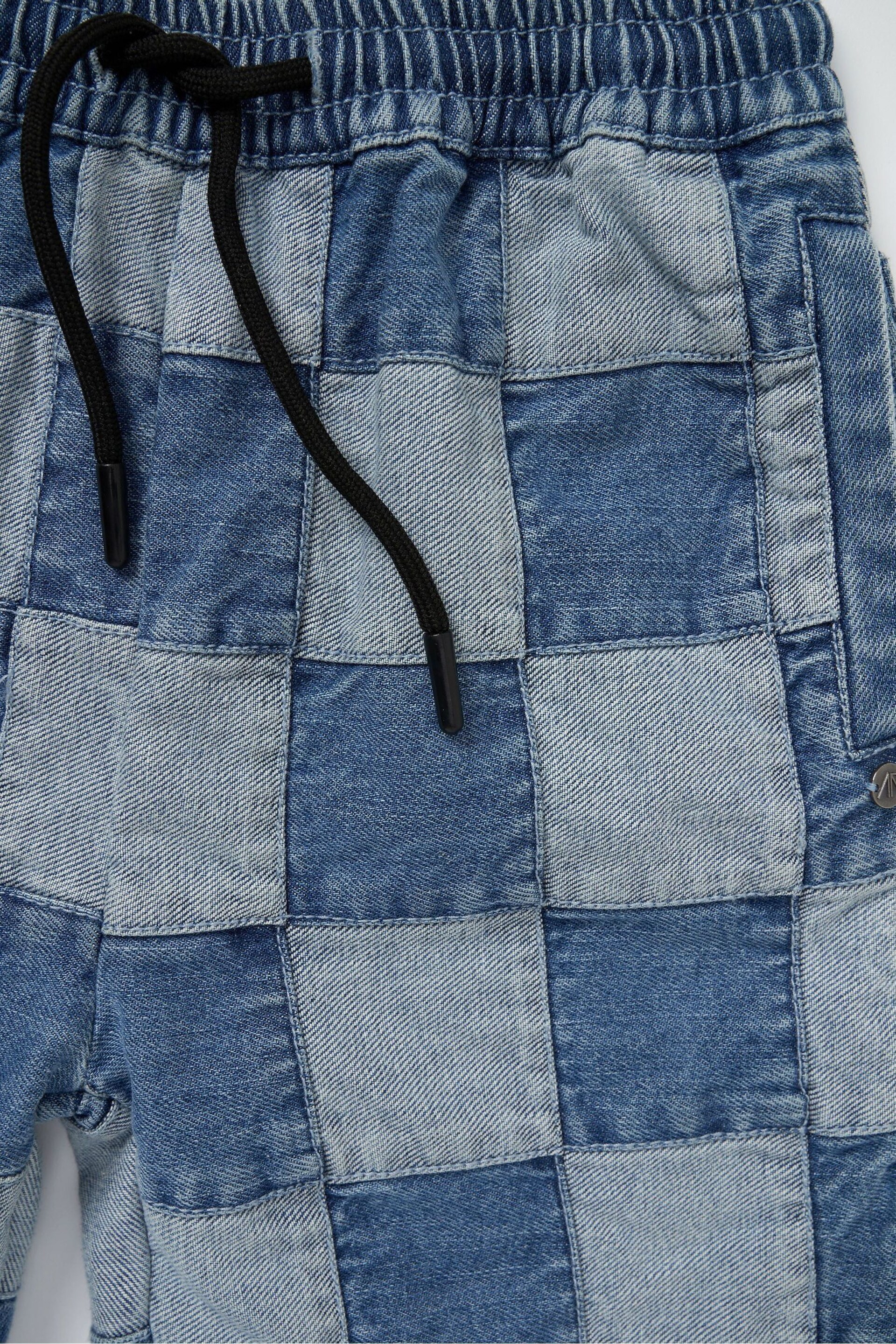 Angel & Rocket Blue Neil Patchwork Washed Denim Shorts - Image 7 of 7