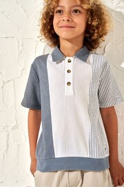 Angel & Rocket Blue Timmy Textured Polo Shirt - Image 1 of 6