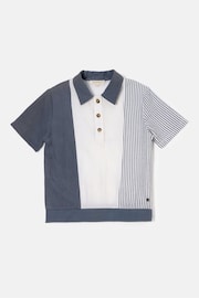 Angel & Rocket Blue Timmy Textured Polo Shirt - Image 4 of 6