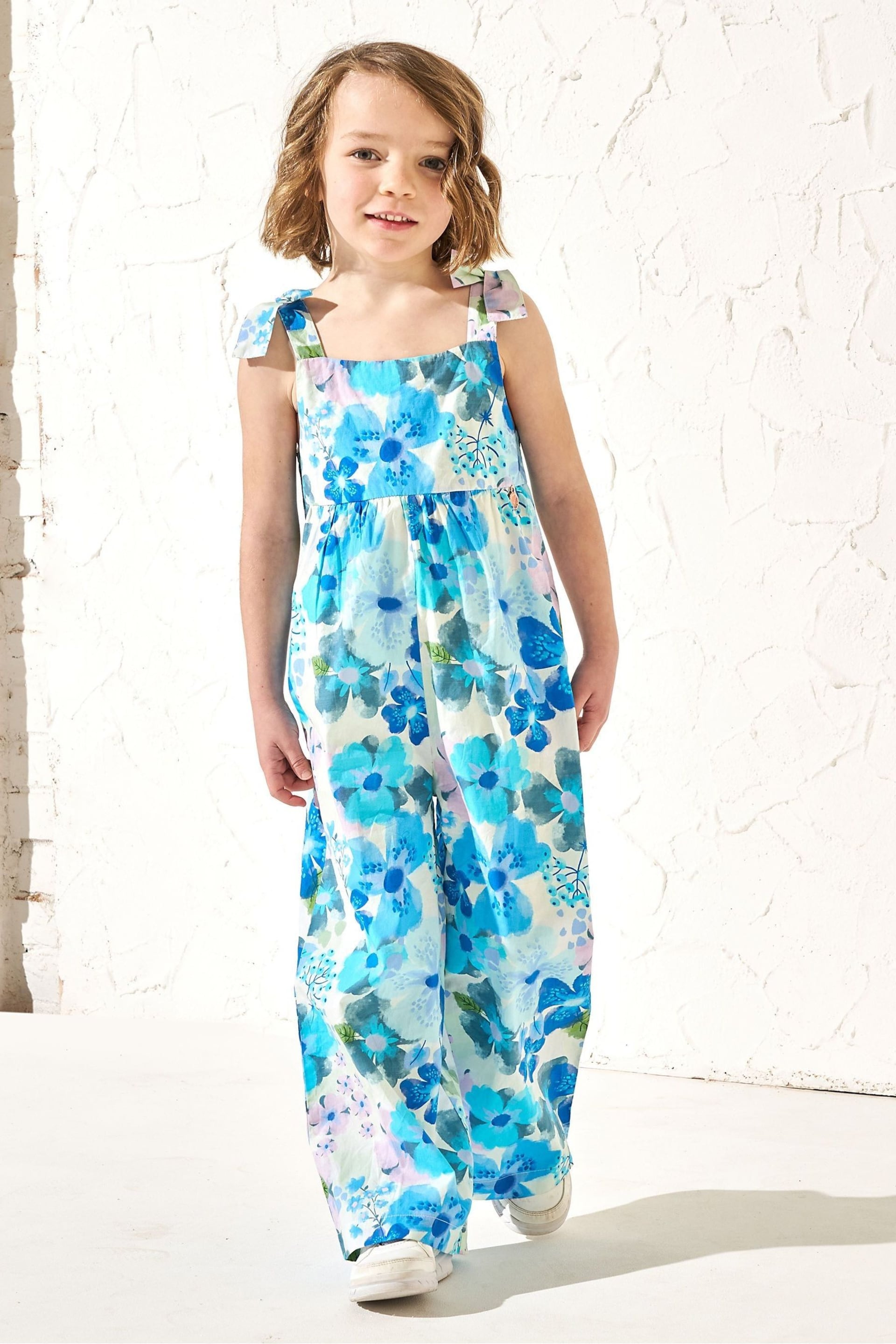 Angel & Rocket Blue Roma Floral Print Jumpsuit - Image 1 of 5