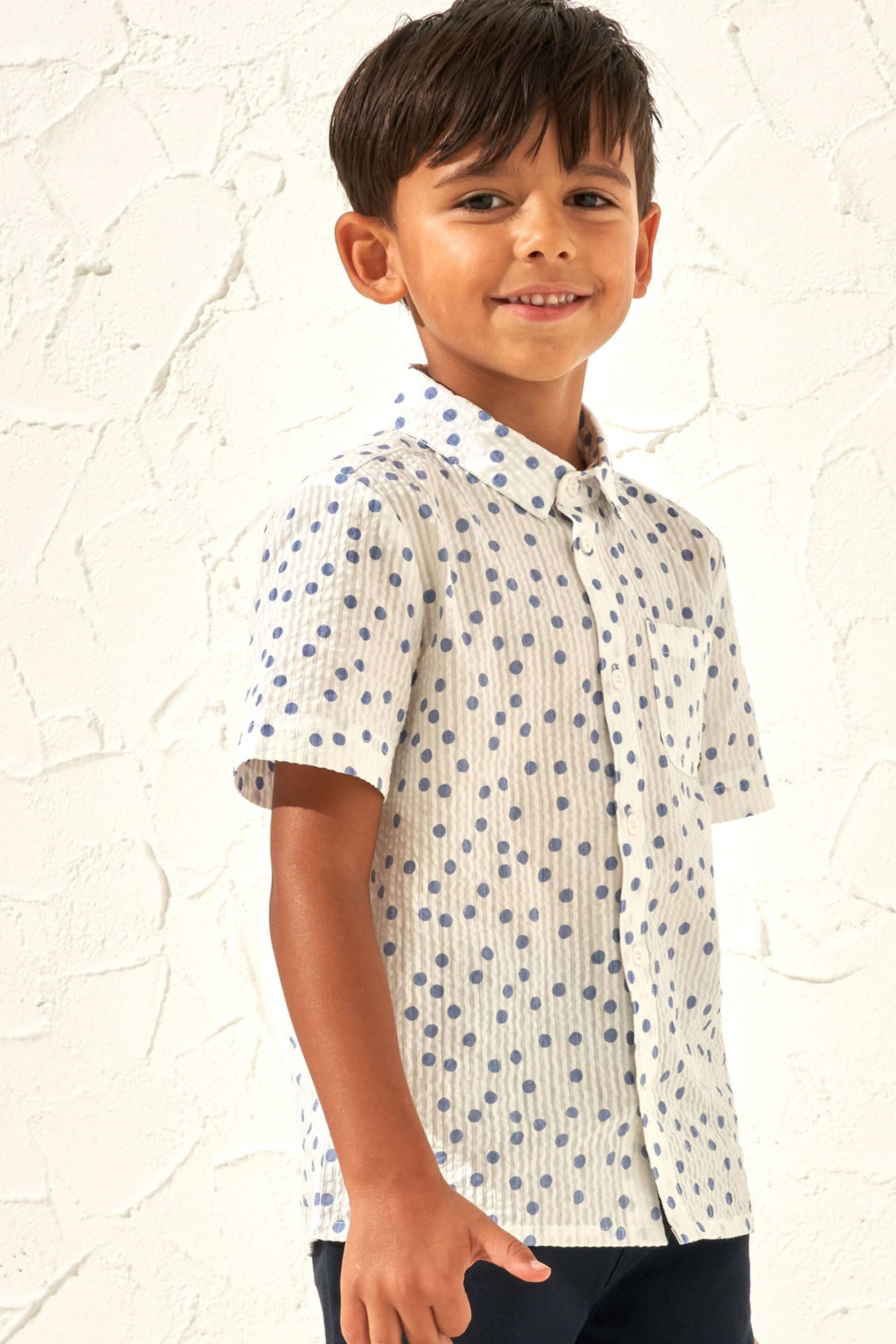 Angel & Rocket White Spot Toby Textured Shirt - Image 1 of 6