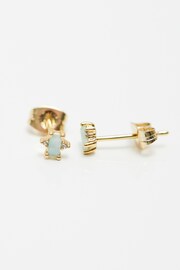 Inicio Gold Tone Amazonite Stud Earrings - Image 2 of 4