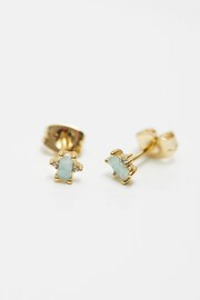 Inicio Gold Tone Amazonite Stud Earrings - Image 3 of 4