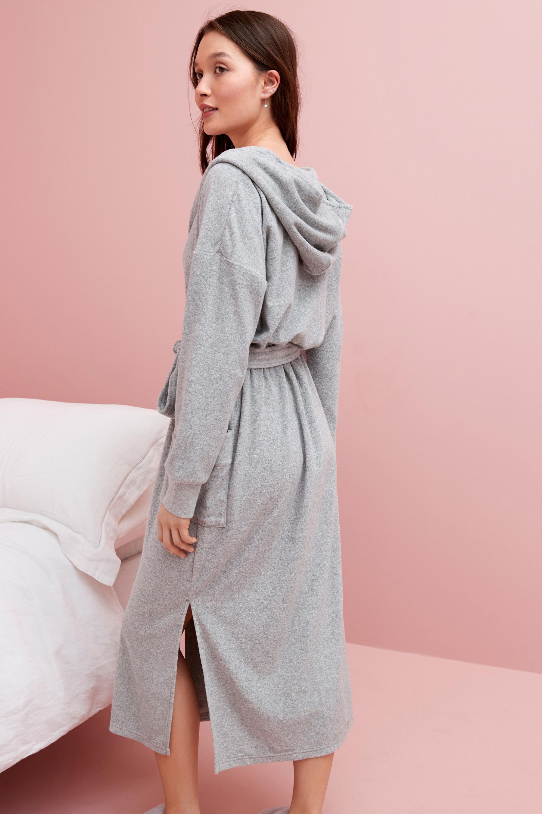Grey towelling dressing gown online