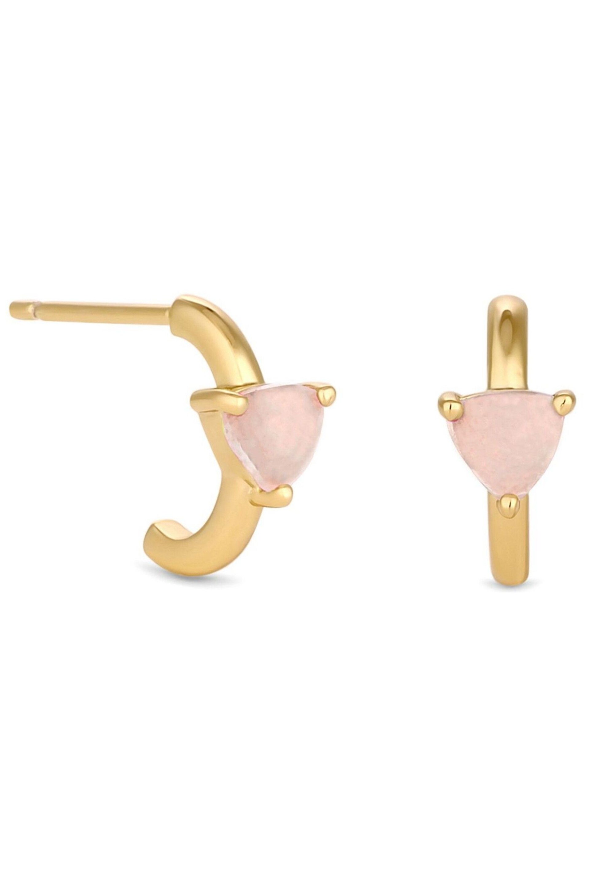 Inicio Gold Tone Quartz Hoop Earrings - Image 3 of 3