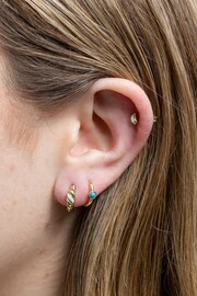 Inicio Gold Tone Opal Hoop Earrings - Image 3 of 3