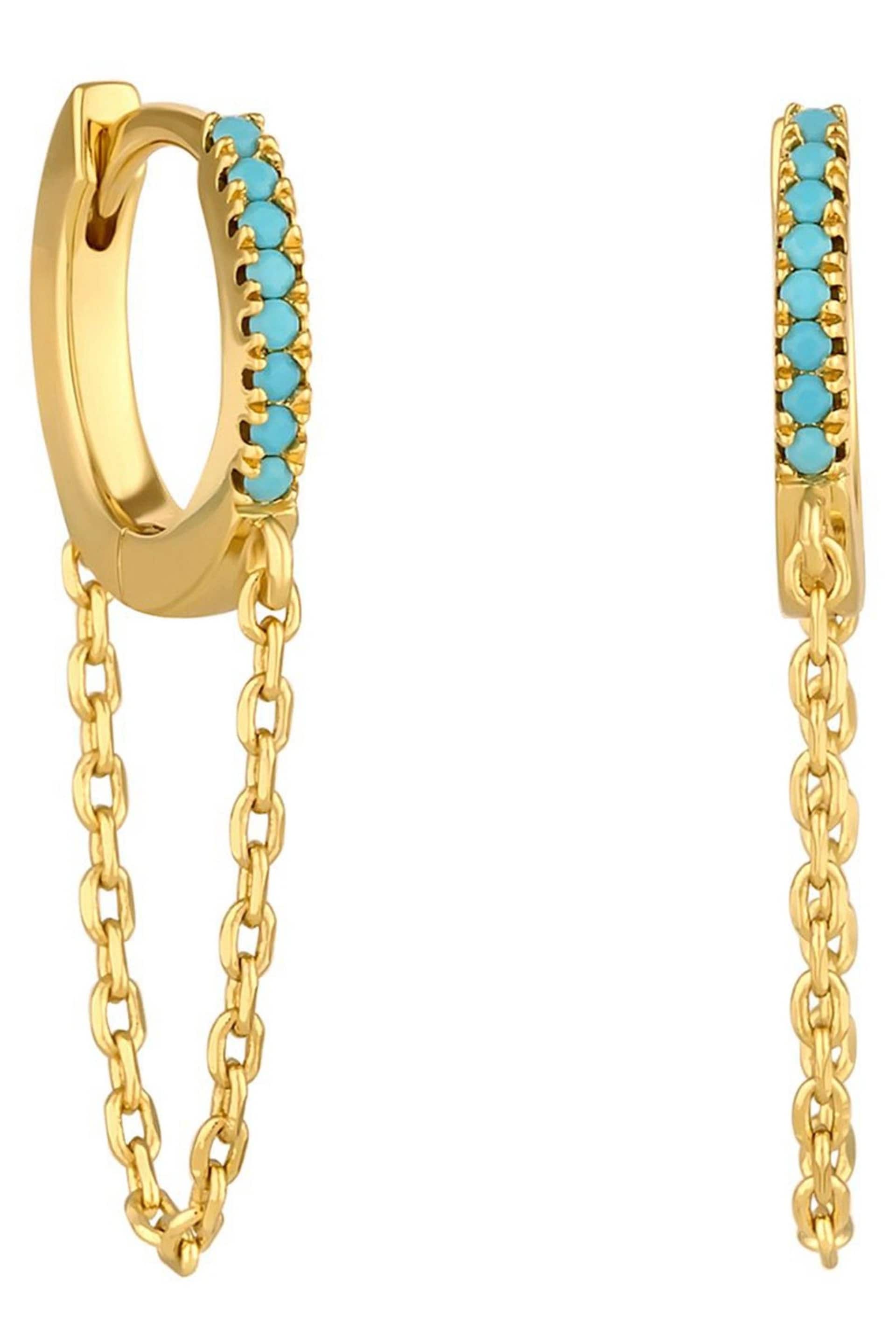 Inicio Gold Tone Chain Hoop Earrings - Image 1 of 3