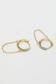 Inicio Gold Tone Chain Hoop Earrings - Image 2 of 3