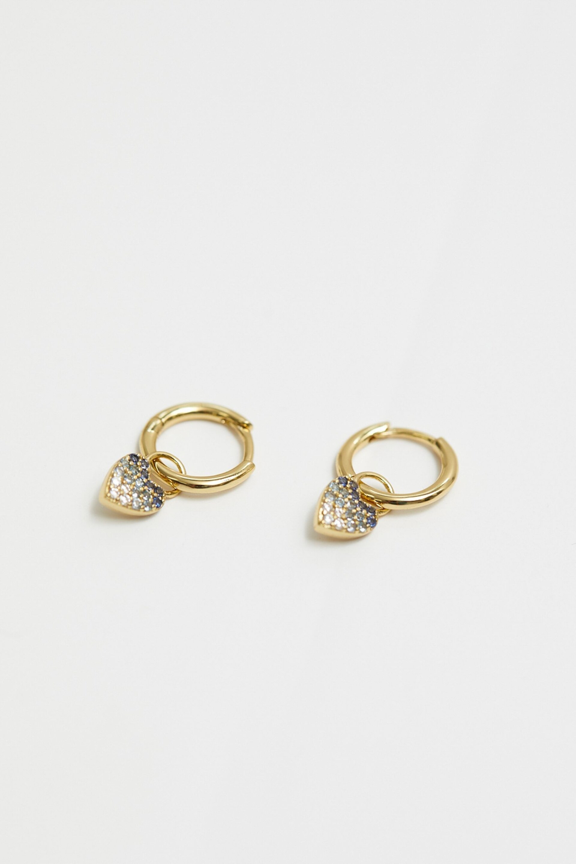 Inicio Gold Plated Ombre Heart Charm Earrings - Image 2 of 3