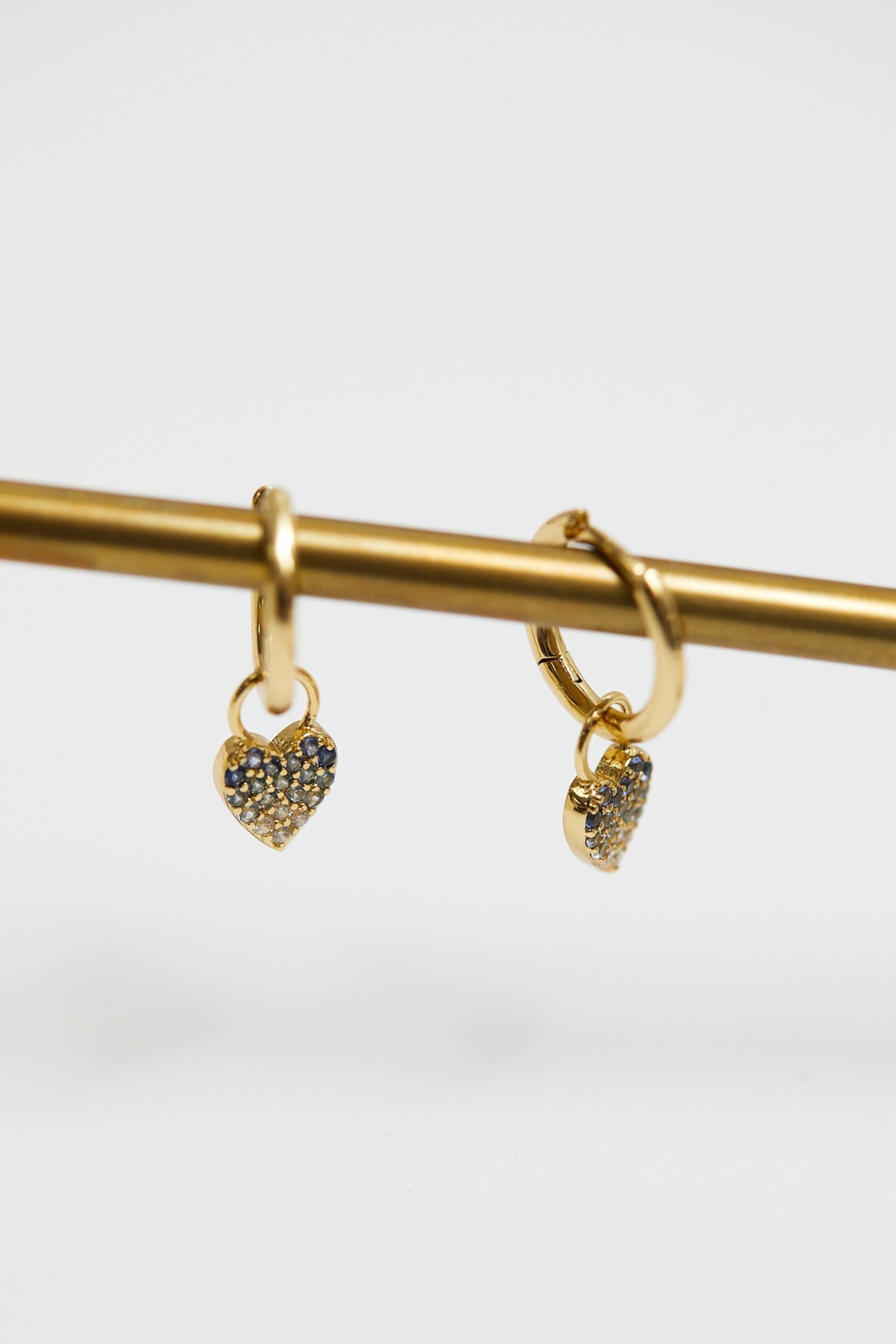 Inicio Gold Plated Ombre Heart Charm Earrings - Image 3 of 3