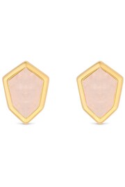 Inicio Gold Tone Gift Pouch Quartz Stud Earrings - Image 1 of 3