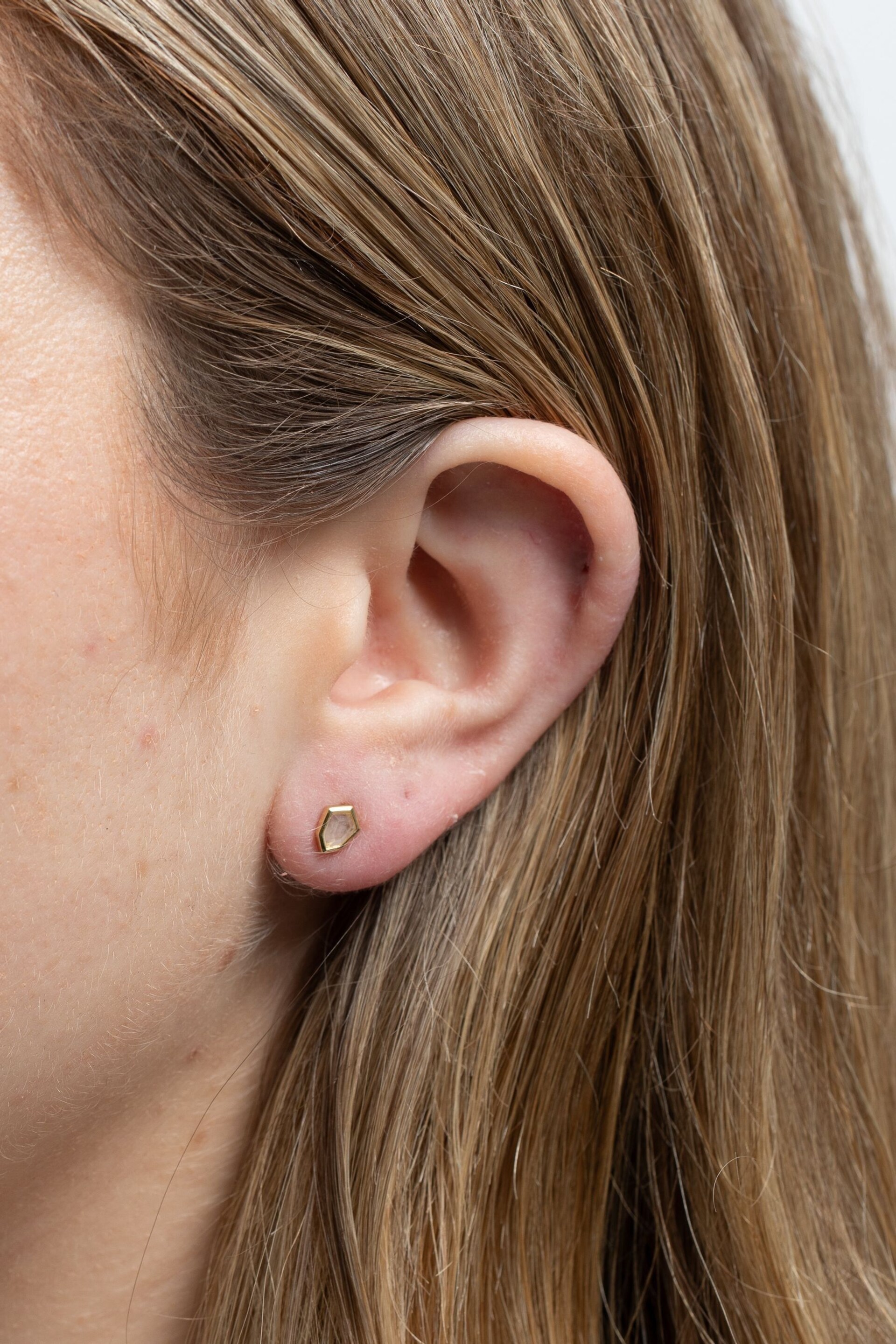 Inicio Gold Tone Gift Pouch Quartz Stud Earrings - Image 2 of 3