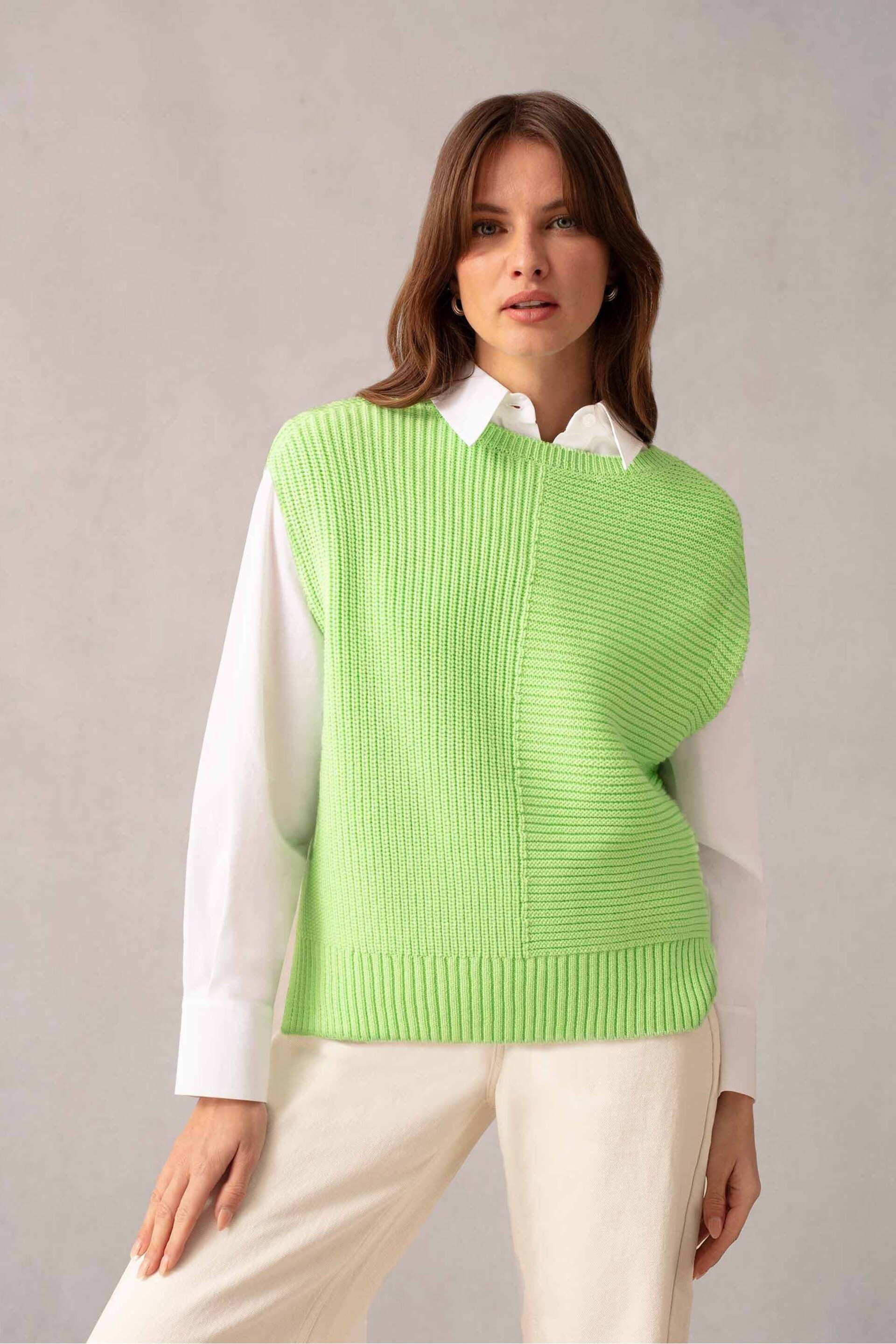 Ro&Zo Oversized Green Knit Tank Top - Image 1 of 6