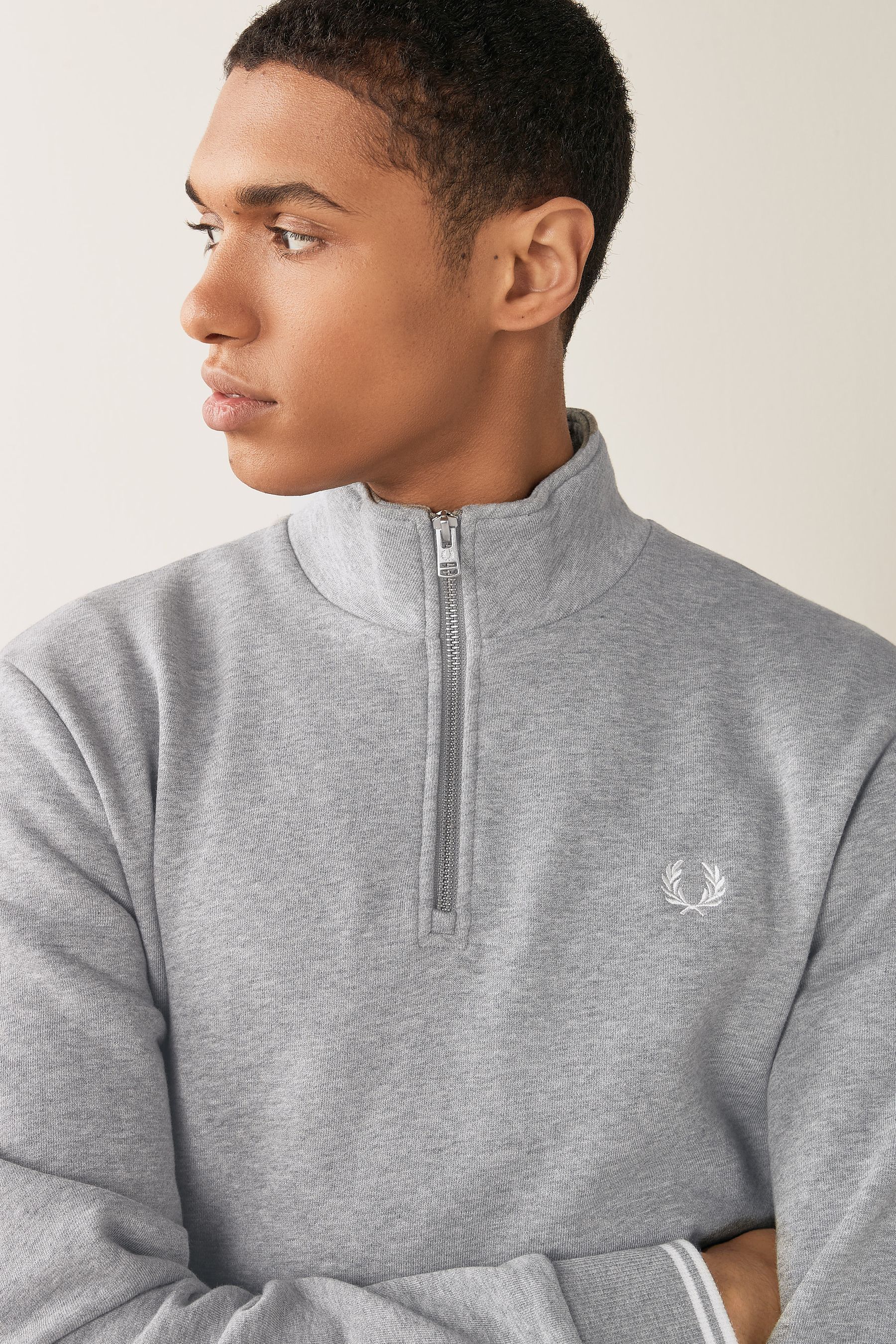 Buy Fred Perry Mens 100 Cotton Half Zip Sweatshirt from Next Luxembourg