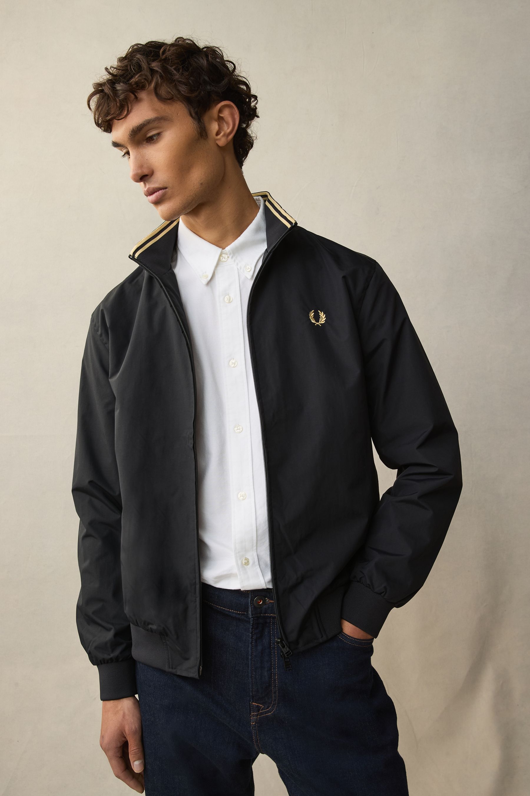 Fred perry brentham hooded jacket black online
