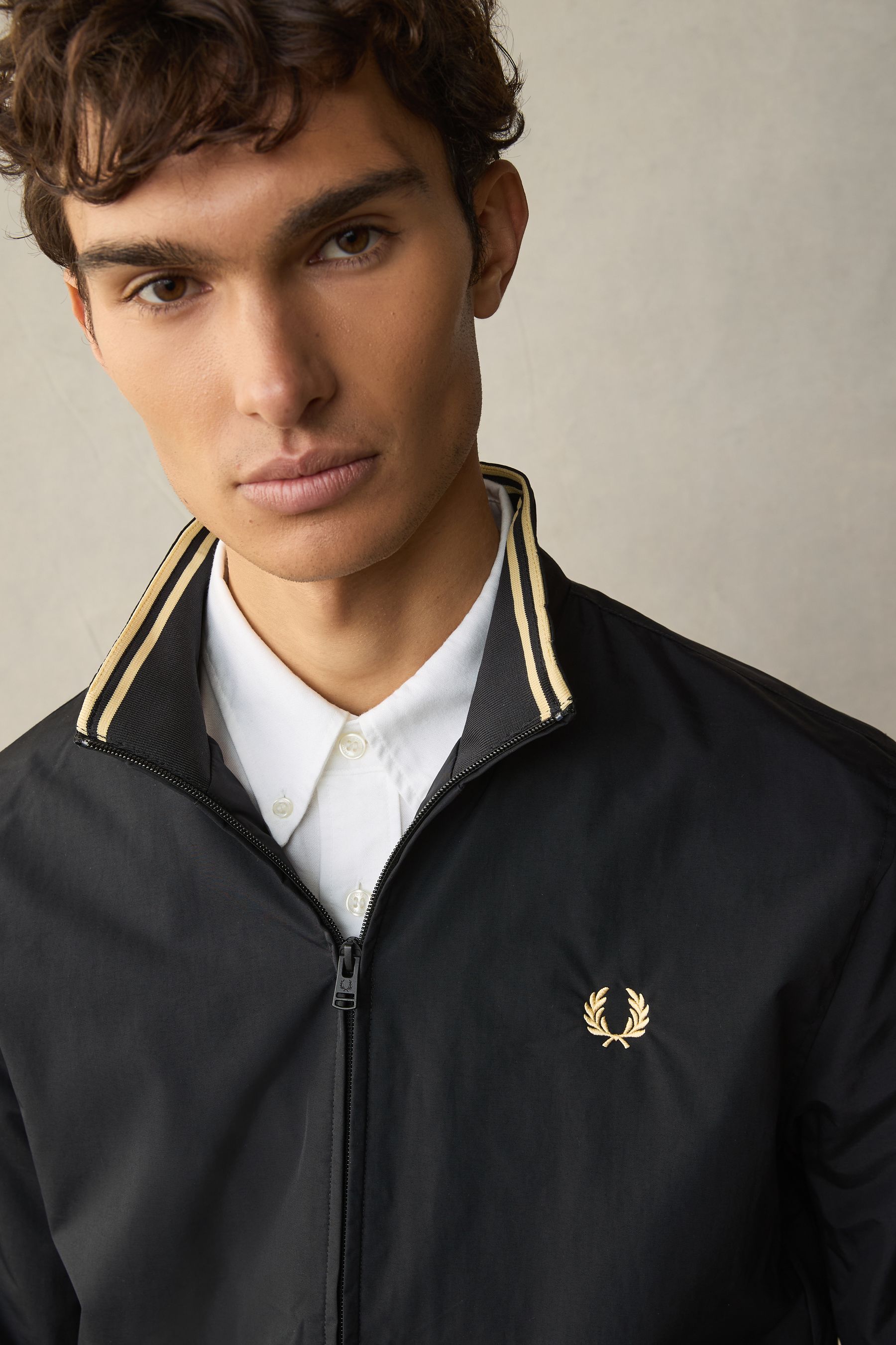 Fred perry panelled quilted brentham jacket store