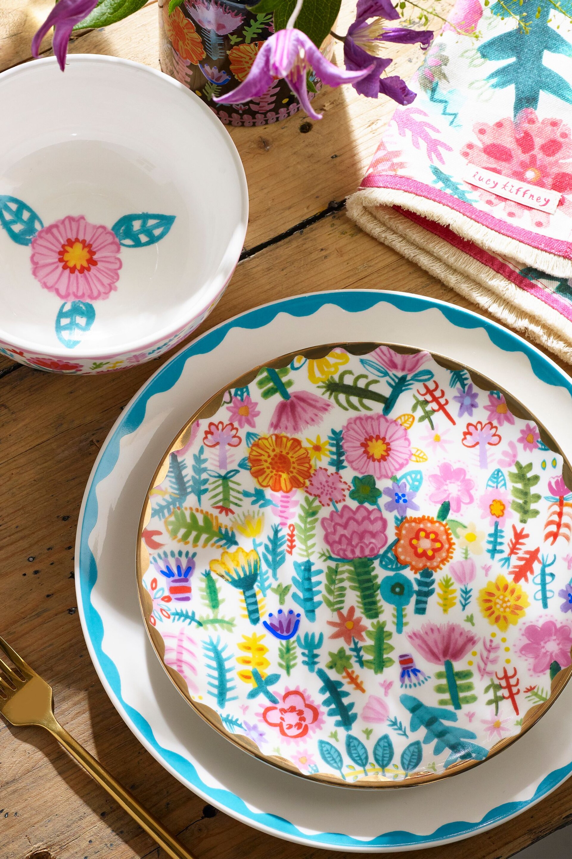 Lucy Tiffney Set of 4 Floral Cereal Bowls - Image 4 of 6