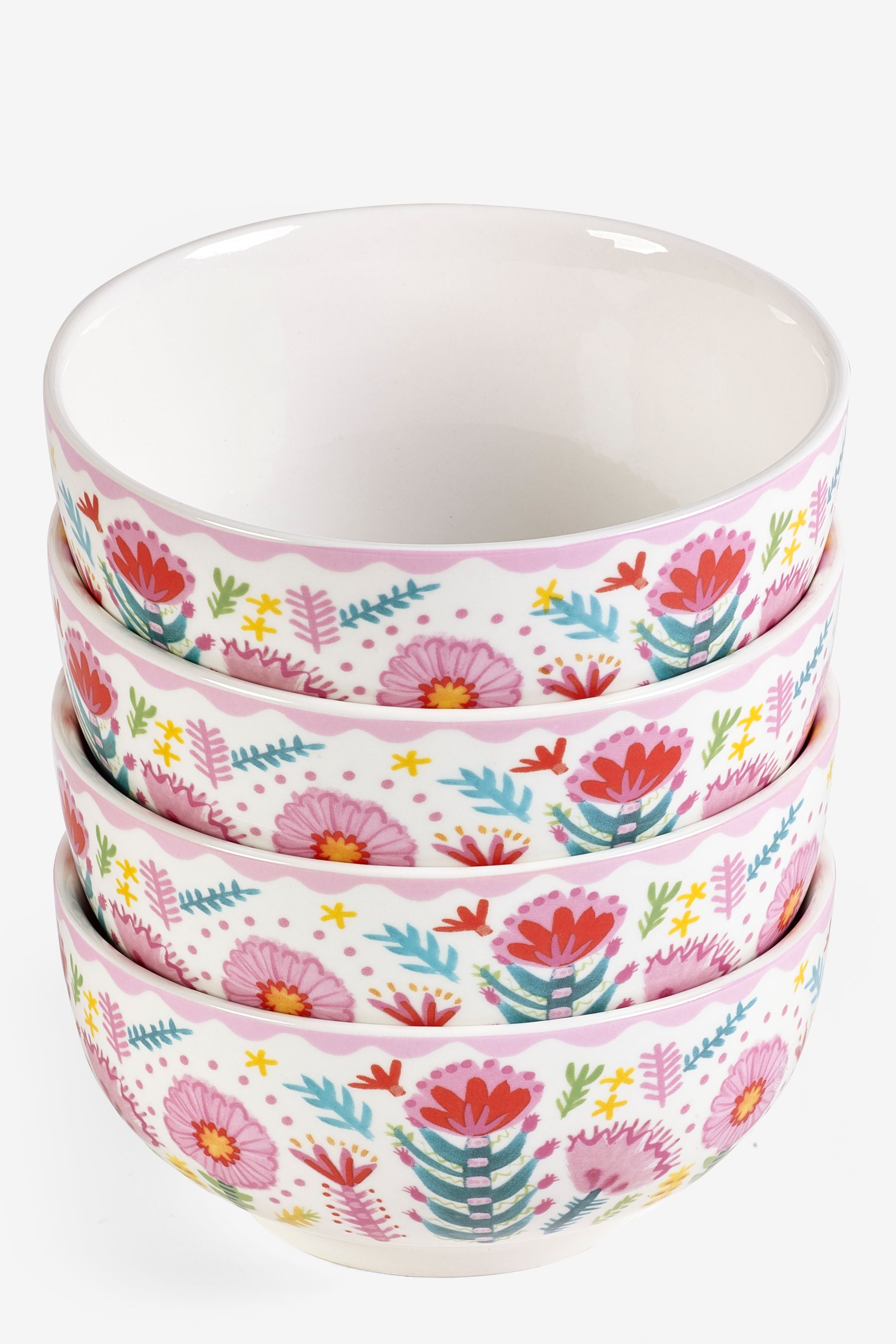 Lucy Tiffney Set of 4 Floral Cereal Bowls - Image 5 of 6