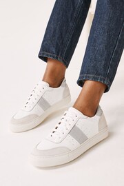 White & Silver Forever Comfort® Leather Lace Up Trainers - Image 2 of 6