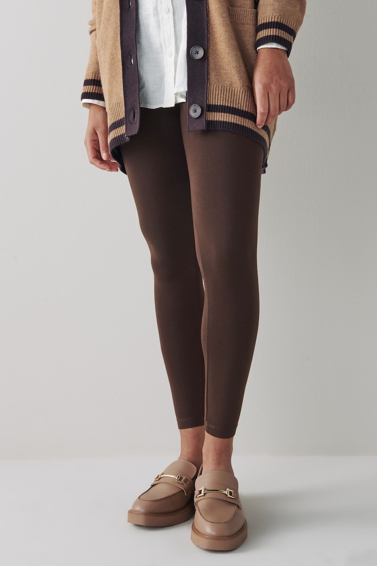 Chocolate Brown Full Length Leggings - Image 1 of 5