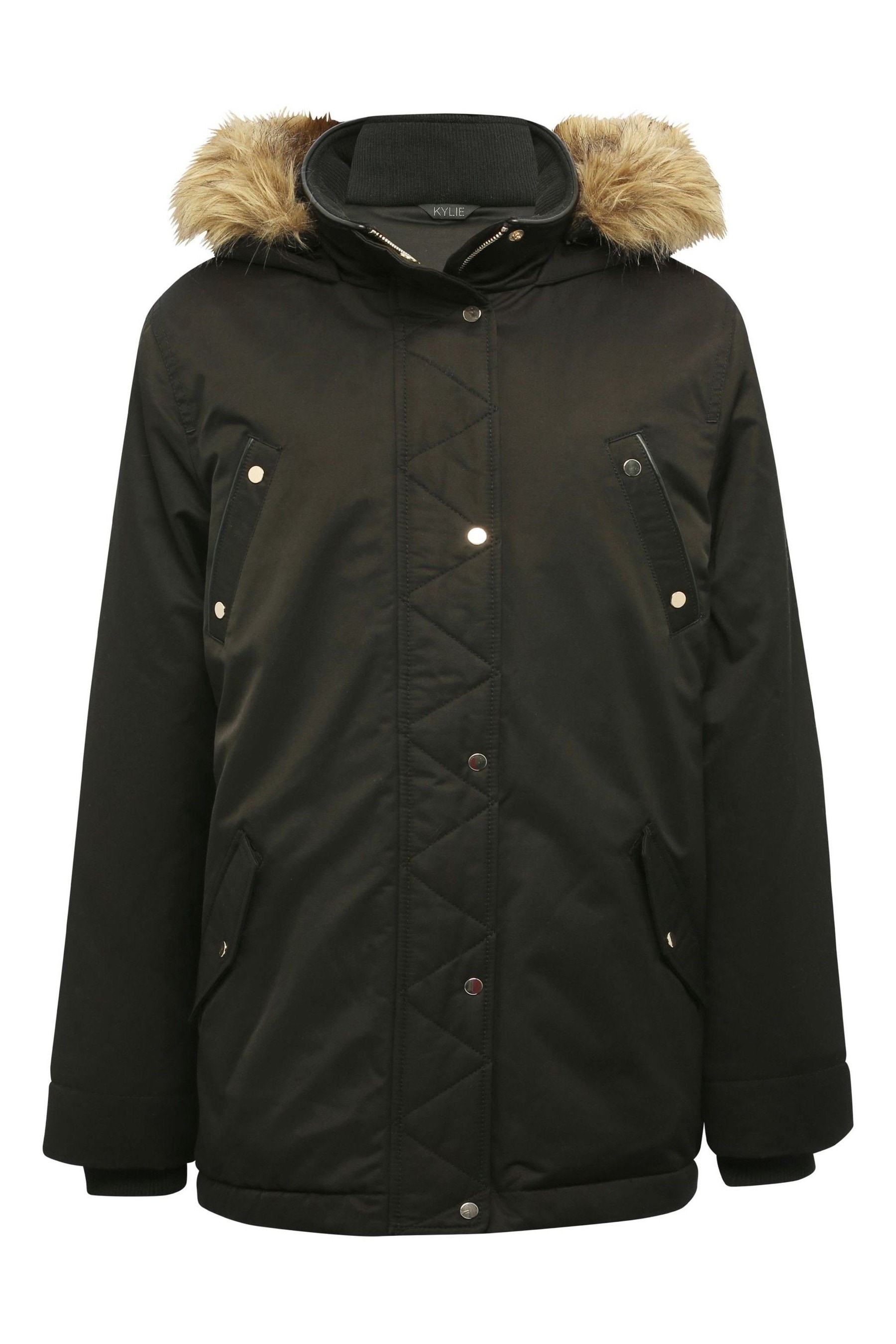 Buy Kylie Black Teen Parka Coat from Next Luxembourg