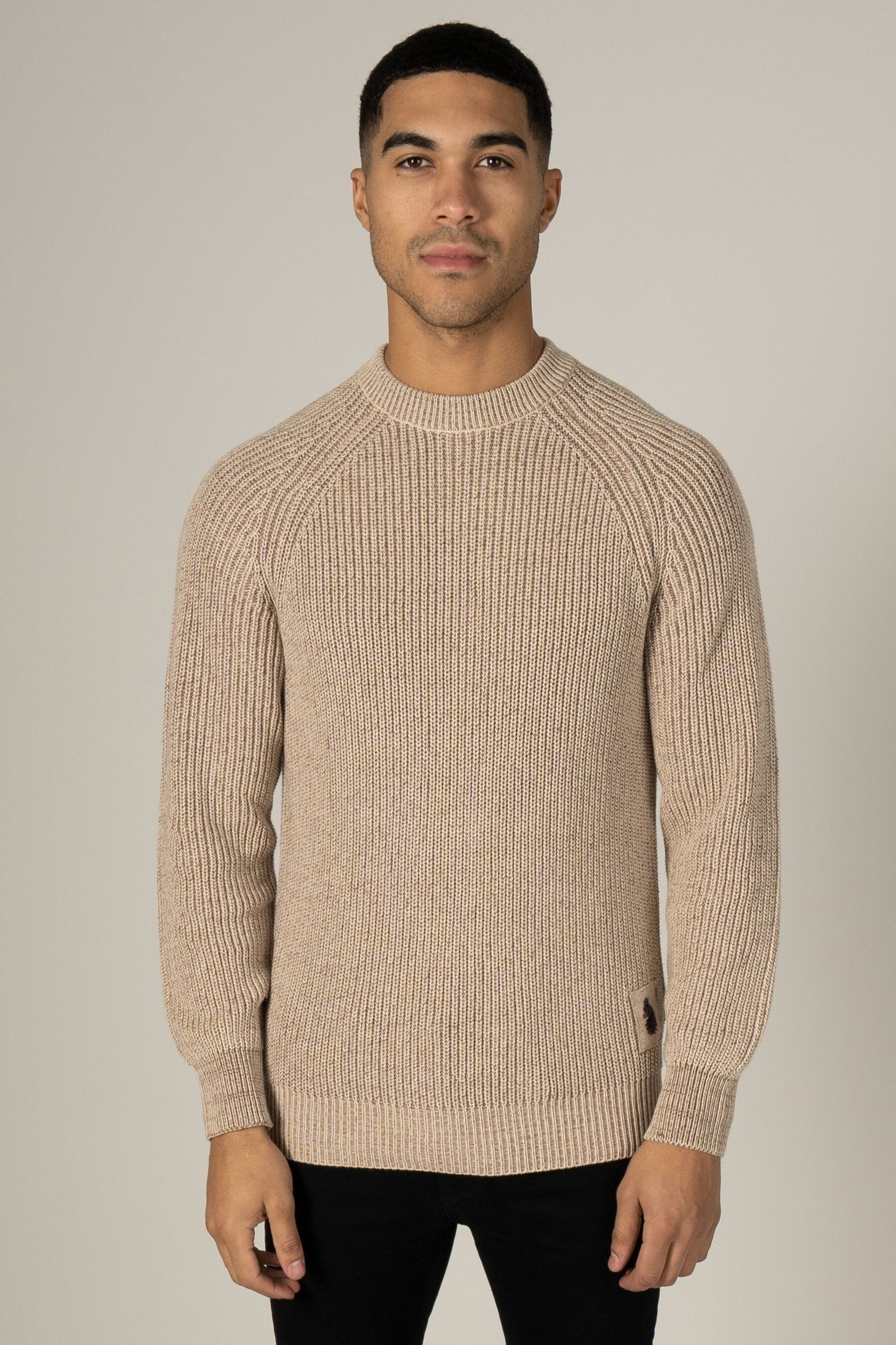 Buy Luke 1977 Cream 100 Cotton Plated Knitted Jumper from the Next UK online shop