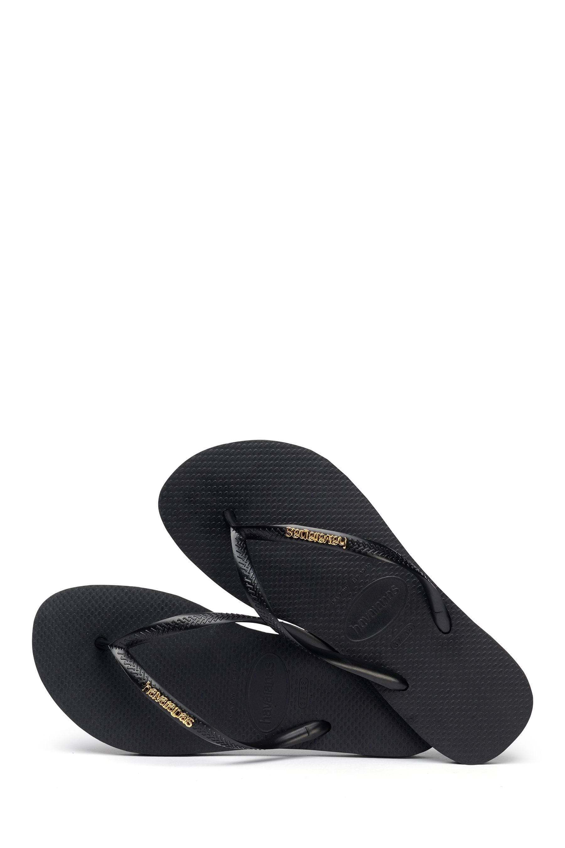 Havaianas slim black with gold logo top
