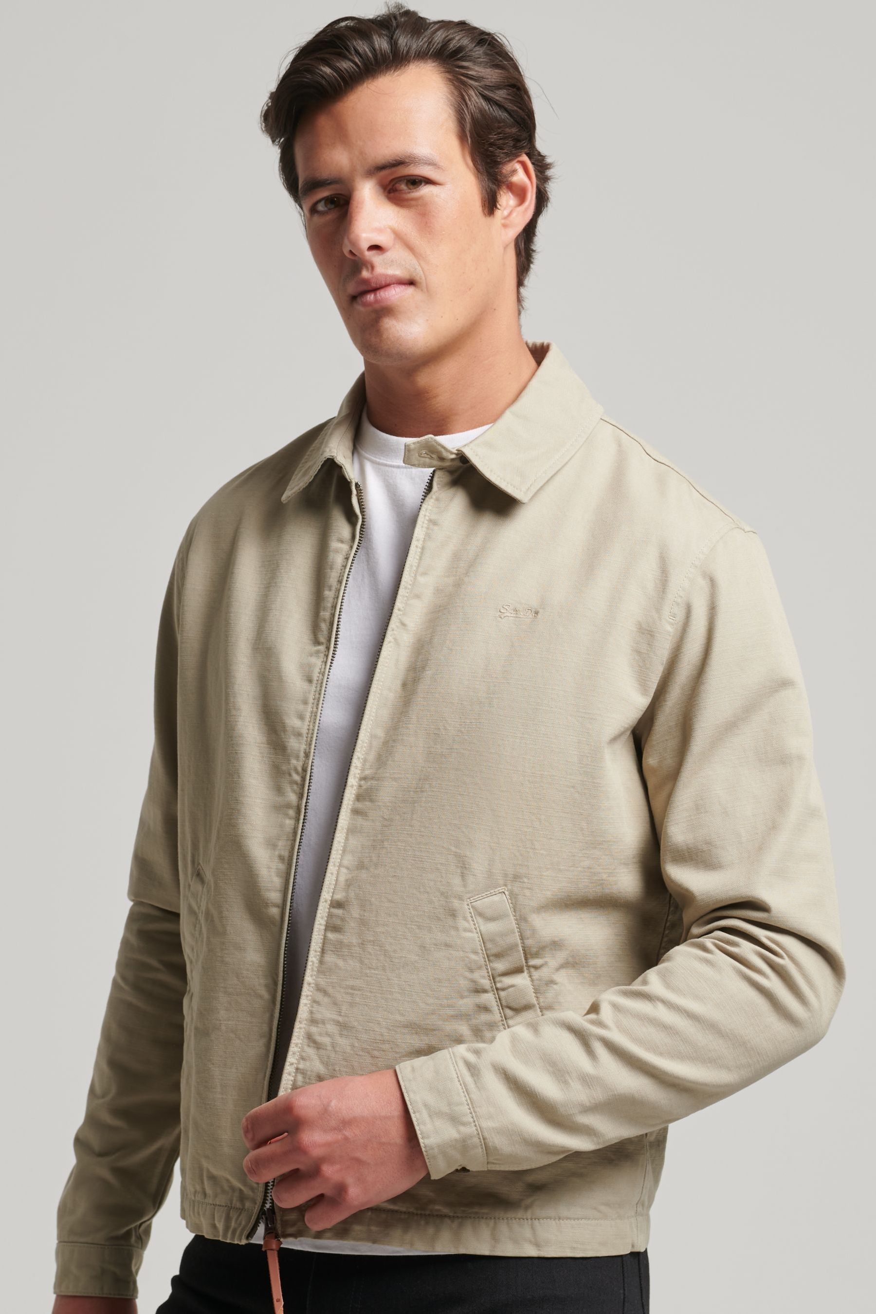 Buy Superdry Cream Vintage Classic Harrington Jacket from Next Luxembourg