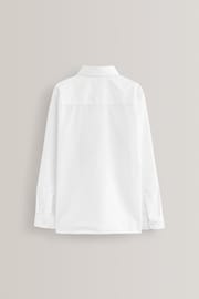 White Easy Fastening Long Sleeve School Shirts 2 Pack (3-12yrs) - Image 4 of 4