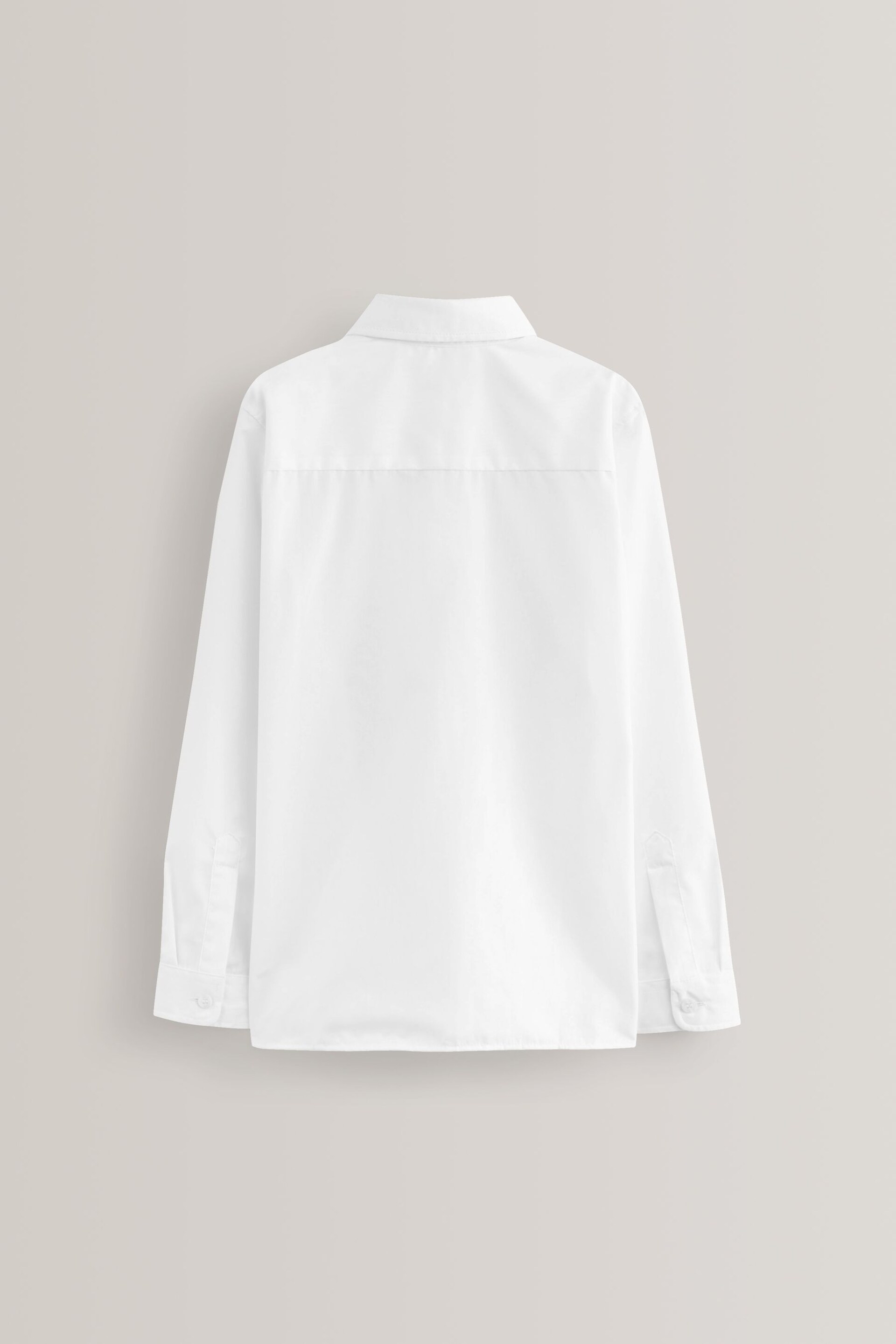 White Easy Fastening Long Sleeve School Shirts 2 Pack (3-12yrs) - Image 4 of 4