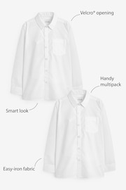 白色 - Easy Fastening Long Sleeve School Shirts 2 Pack (3-12yrs) - 圖片 5，共 5