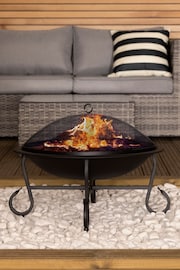 Charles Bentley Black Garden Round Fire Pit - Image 1 of 6