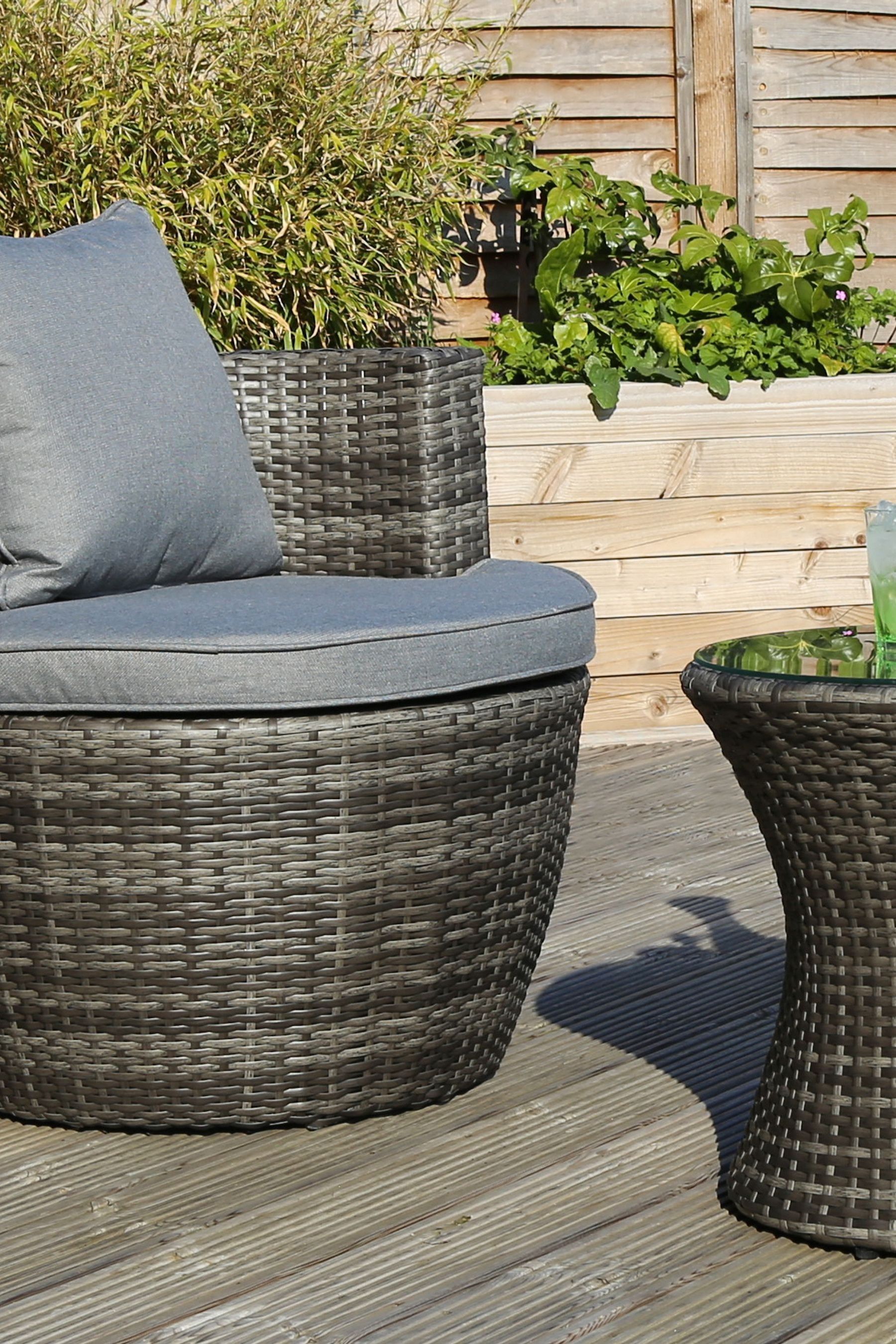 Buy Charles Bentley Grey Garden 3 Piece Stacking Rattan Furniture Set from the Next UK online shop