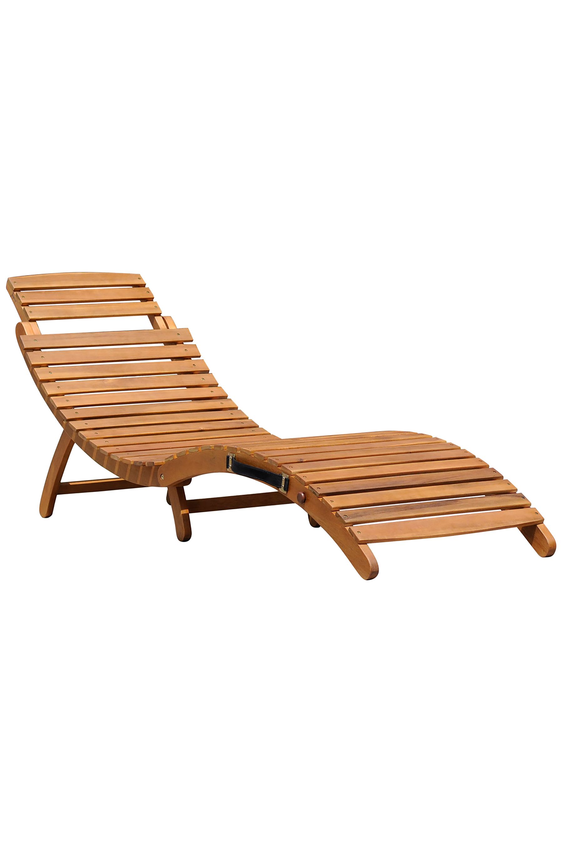 Charles Bentley Wood Garden Acacia Wooden Foldable Sun Lounger
