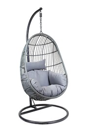 Charles Bentley Grey Garden Rattan Hanging Egg Chair - Image 1 of 5