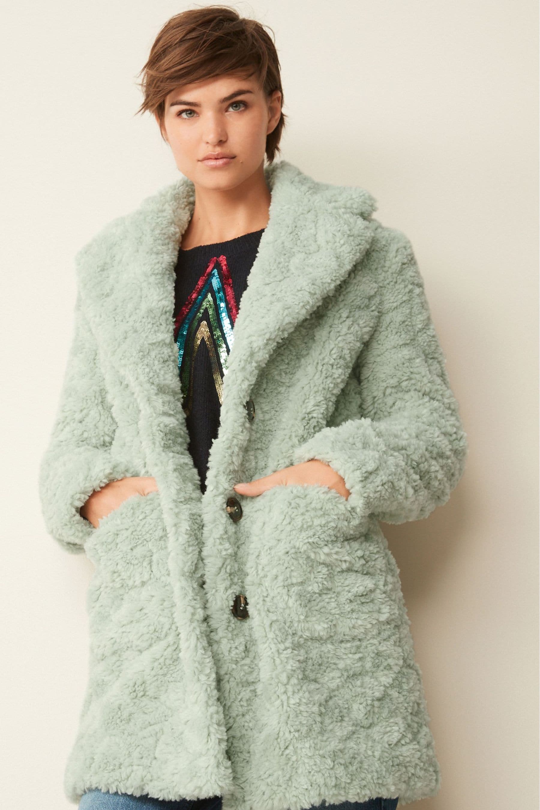 Mint teddy coat shop
