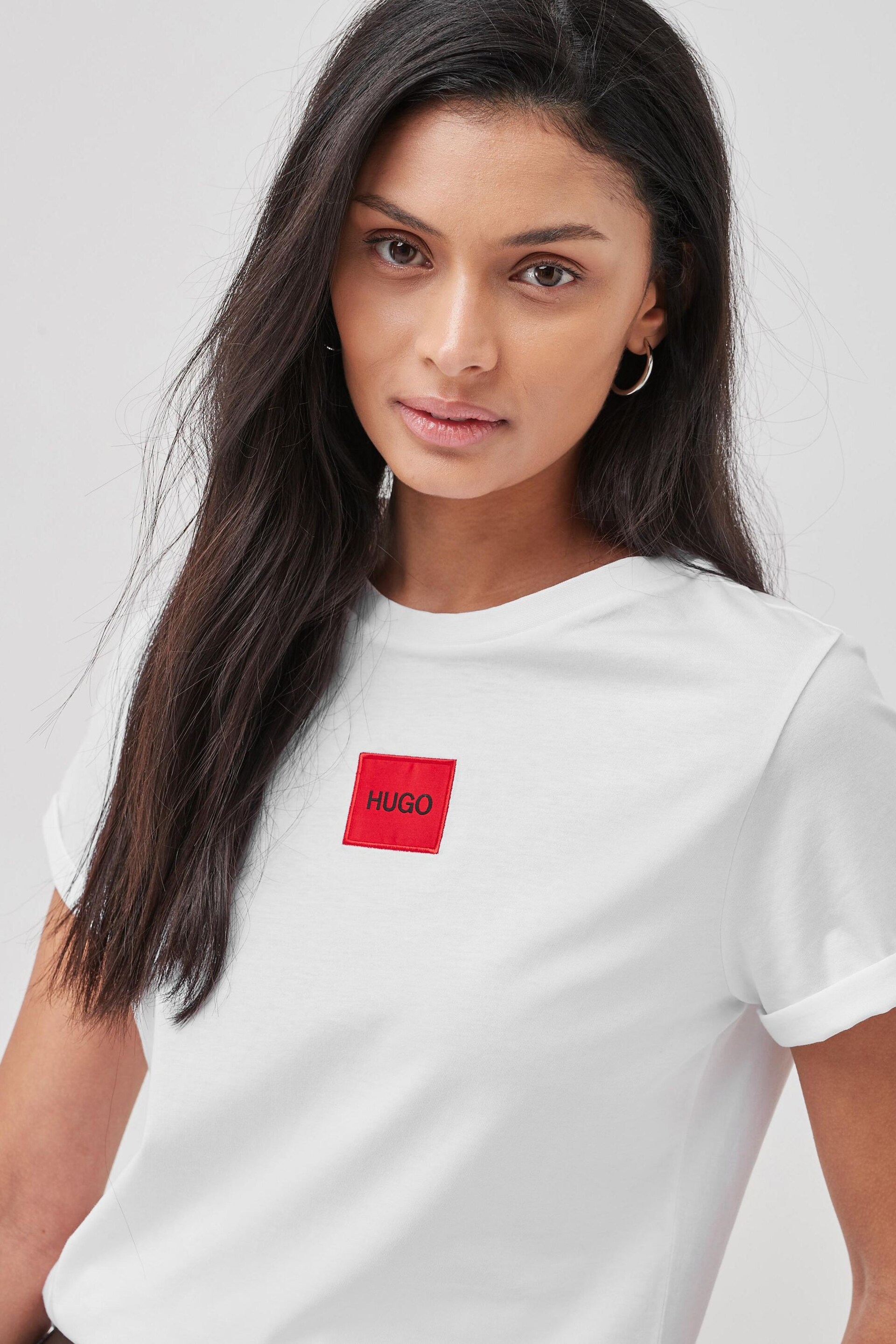 HUGO Slim Fit Box Logo T-Shirt - Image 3 of 4