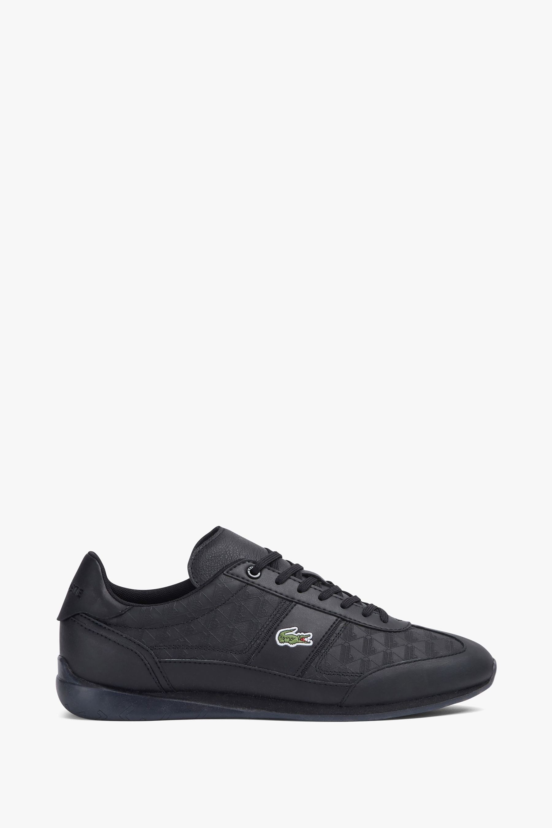 Lacoste black leather trainers clearance