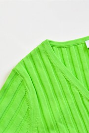 Ro&Zo Green Lime Wide Rib Knit V-Neck Dress - Image 6 of 6