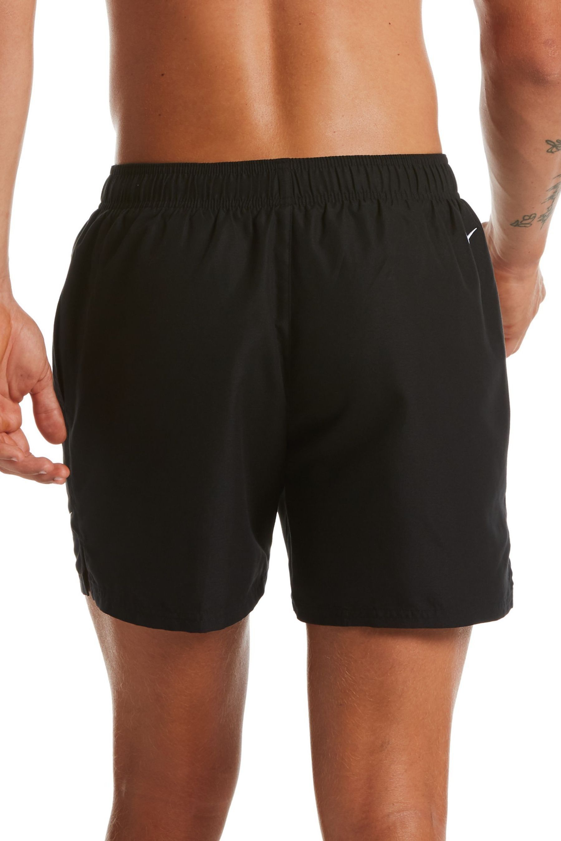 Nike swimming swoosh print lap short in black clearance