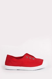 Trotters London Red Plum Canvas Pumps - Image 1 of 3