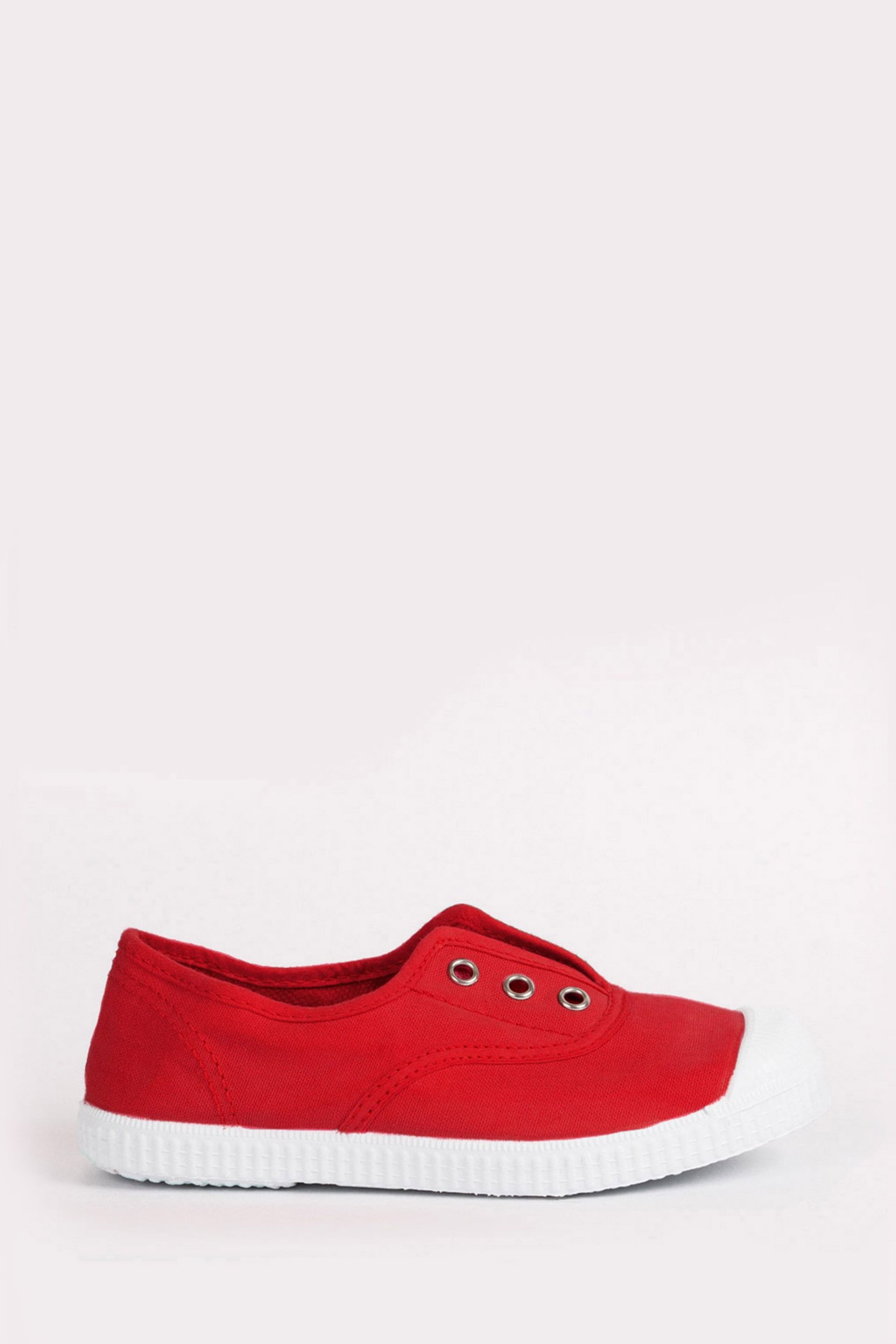 Trotters London Red Plum Canvas Pumps - Image 1 of 3