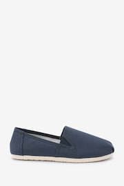Navy Blue Canvas Slip-On Shoes - Image 2 of 5
