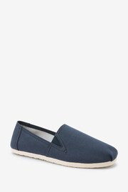 Navy Blue Canvas Slip-On Shoes - Image 3 of 5