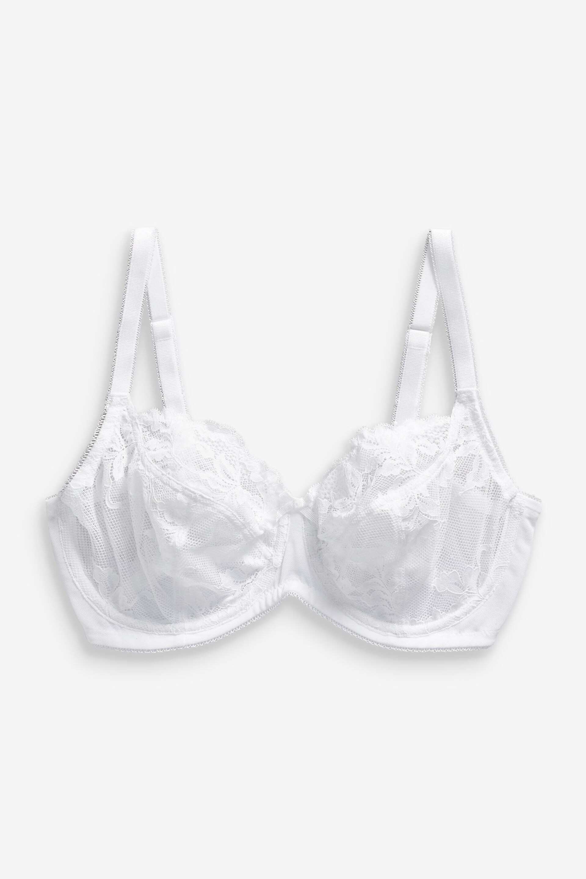 Nude/White Non Pad Balcony DD+ Lace Bras 2 Pack - Image 5 of 6