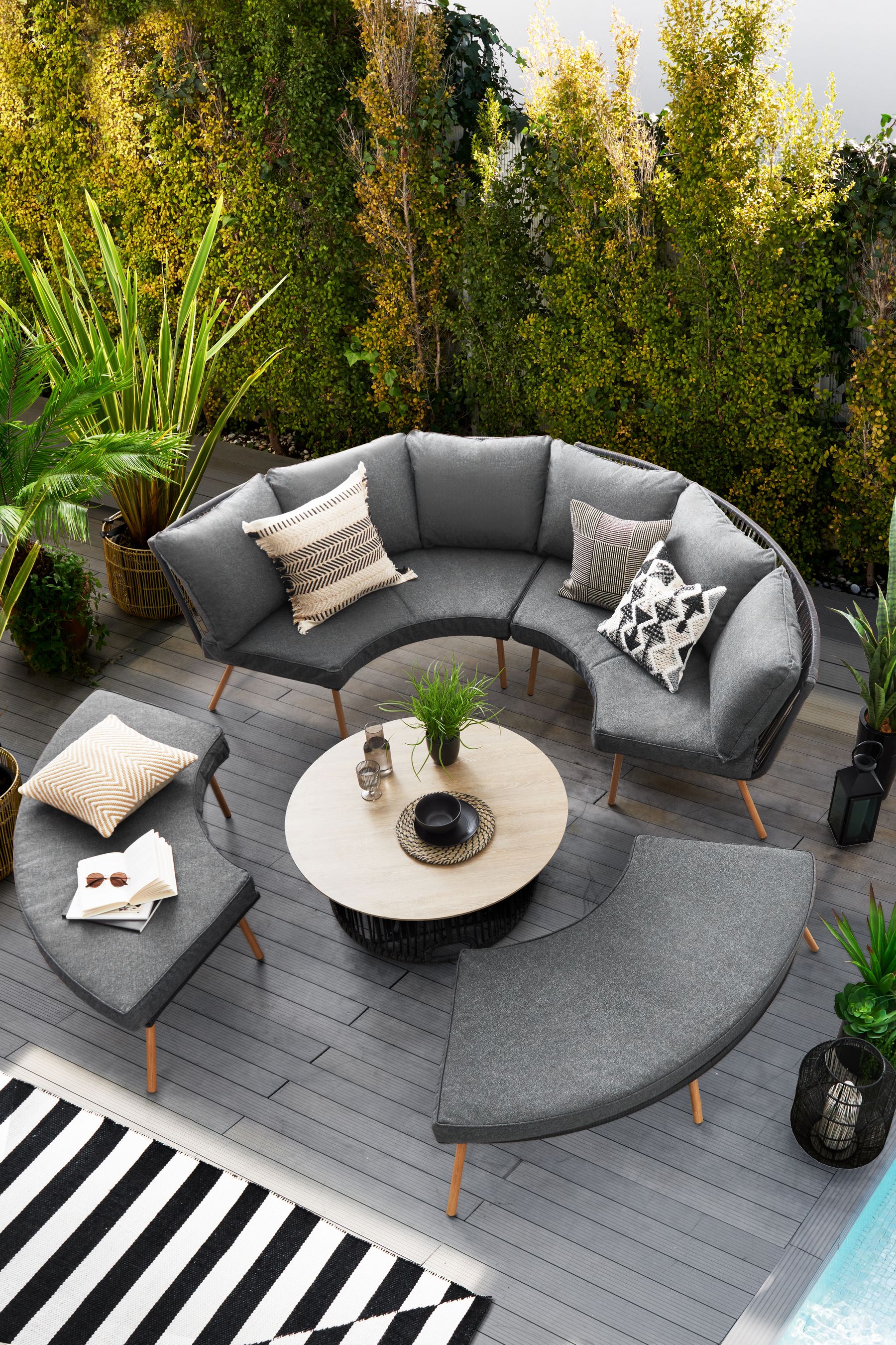 Buy Black Helsinki Garden Rattan Sofa and Table Dining Lounge Set from the Next UK online shop